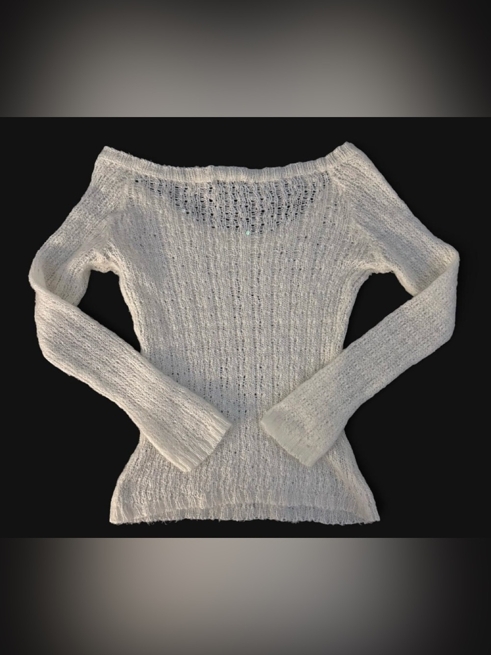 Knit off the shoulder long sleeve top
